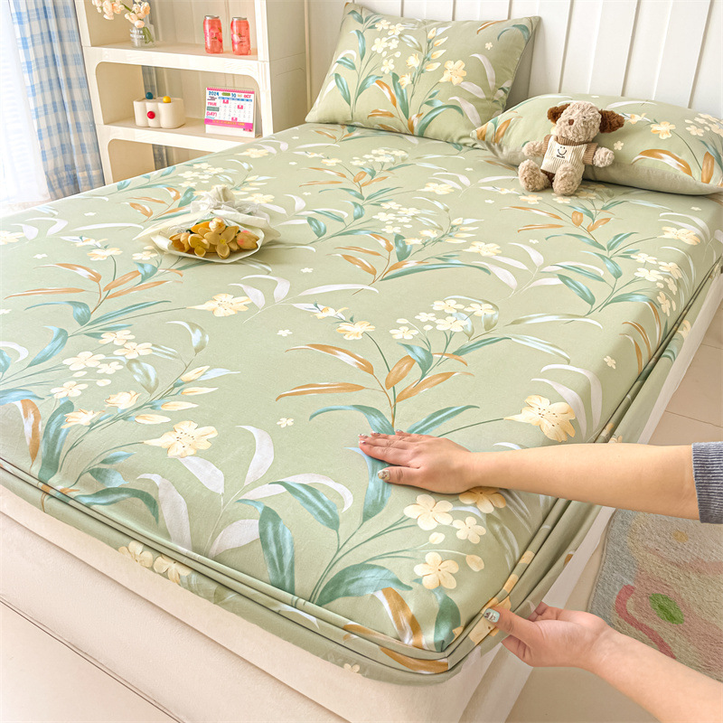 2025 nueva cama de algodón 100 cubierta de cama de algodón puro cubierta de colchón de dibujos animados cubierta de cama para niños cama individual 2