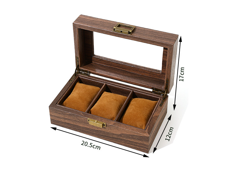 나뭇결 3위치 시계 상자 부드러운 베개