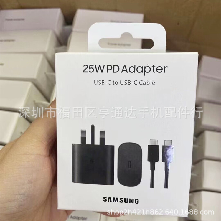 Suitable for Samsung Original 25W Charger Note20/S22+/S21U Pd 25W Mobile Phone Super Fast Charging Head Cable