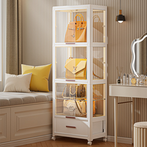 Hand-made LEGO display cabinet with light, finishing model, toys, home display shelf, storage building blocks, transparent storage box