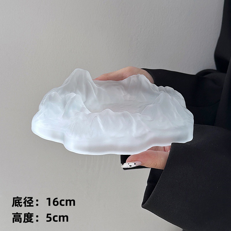 Cenicero de vidrio de oficina personalidad creativa cenicero doméstico de alto nivel sensación de sala de estar iceberg cenicero lujoso