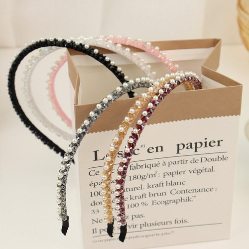 Cross-border new full-diamond hair accessories, hair hoops, fine metal crystal hair caves, fashionable baroque rhinestone hair hoops, bridal headwear