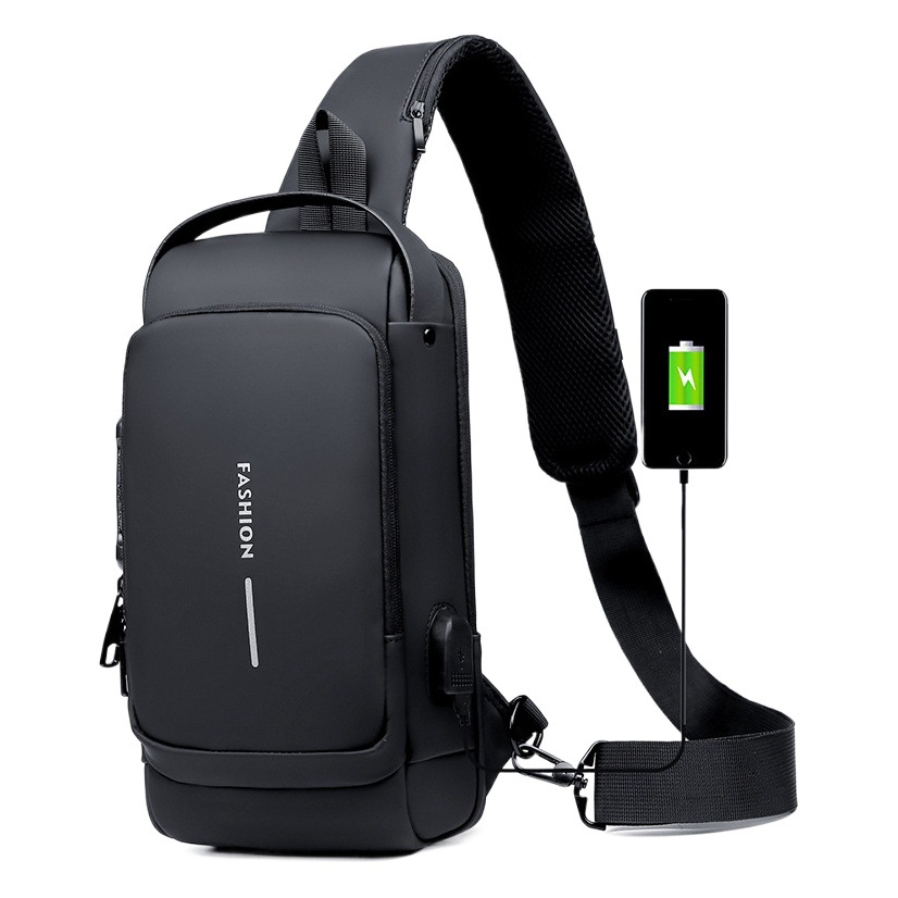 Chest Bag Men's new fashion brand messenger bag waterproof Oxford cloth shoulder bag password lock sports casual backpack