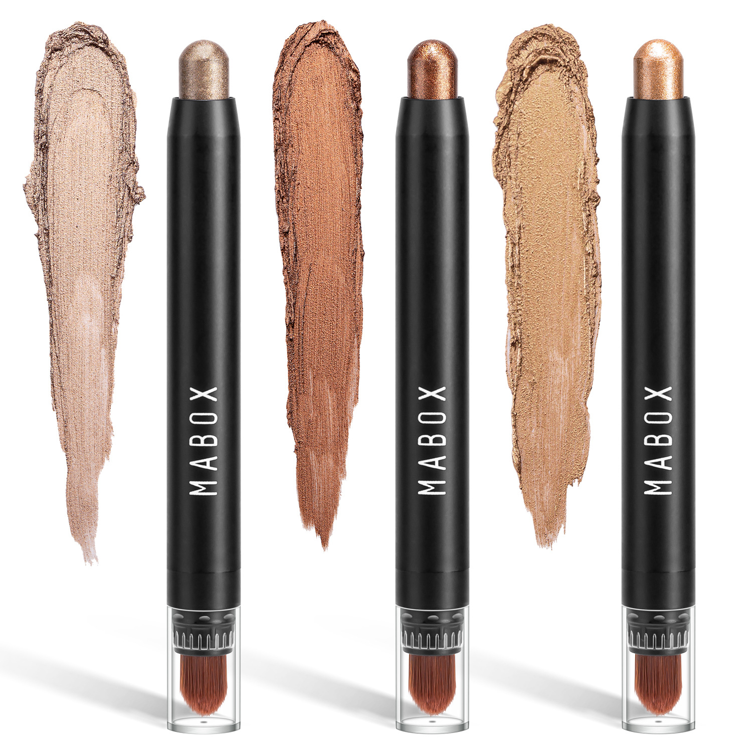 MABOX pearlescent eyeshadow stick, eye makeup, colored pen, high-gloss rotating eyeshadow, horizontal pencil, shiny with brush head, makeup undefined