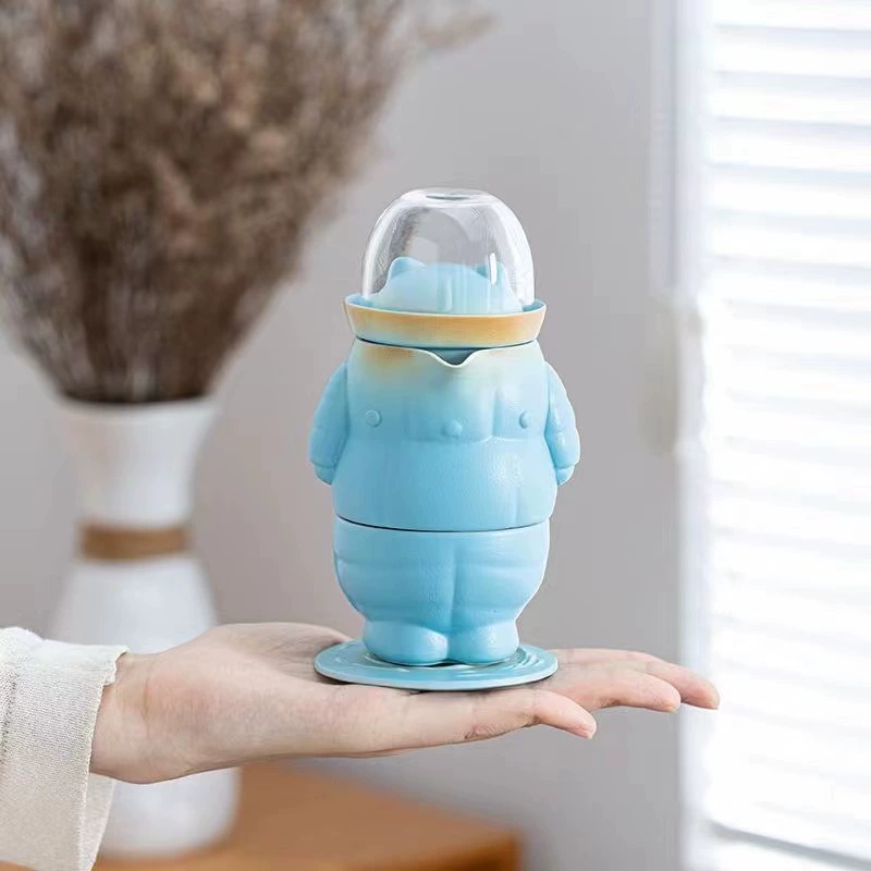 Cute tea set for traveling, astronaut, handheld travel storage system for camping