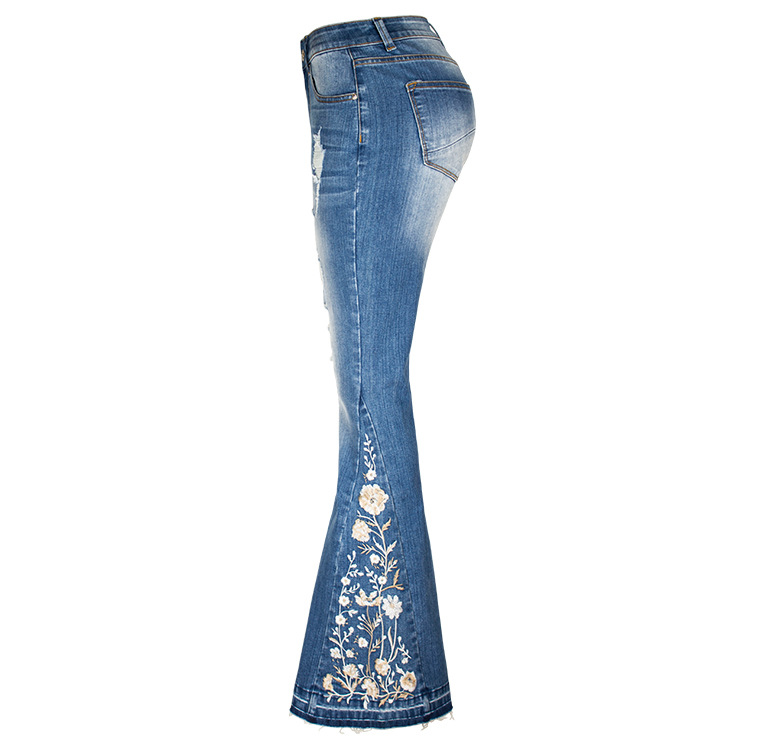 Women's Holiday Daily Casual Streetwear Flower Full Length Washed Flared Pants display picture 14