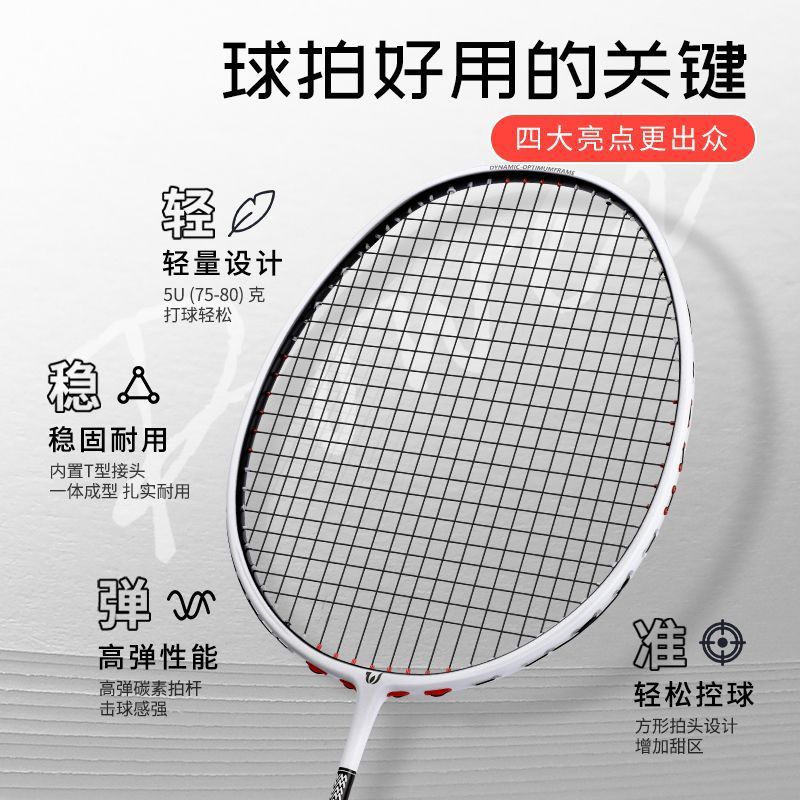 Wites Witness 710 Badminton Racket Full Carbon Ultra-Light 5U Professional Grade Competition Single Racket Hot Product for Boys and Girls