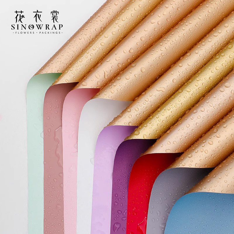 现货批发鎏金纸加厚防水欧雅纸玫瑰花束鲜花包装纸花店包装材料