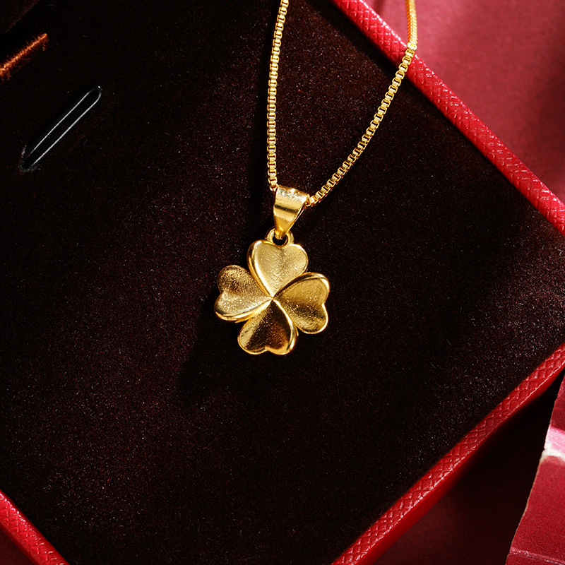 Vietnam Sha Jin lujo ligero de lujo colgante de cuatro hojas mujer moda universal simple diy Yiwu joyería suministro mayorista