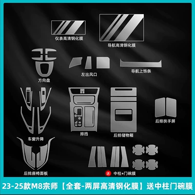 Film Central Control Navigation Screen – Car interior film - 23-25-m8-grandmaster-full-set-two-screens-hd-tempered-film-free-center-pillar-door-bowl-film