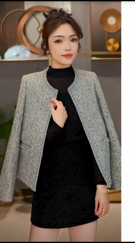 一件代发2025秋季新款时尚法式小香风外套女爆款秋季潮牌百搭上衣|undefined