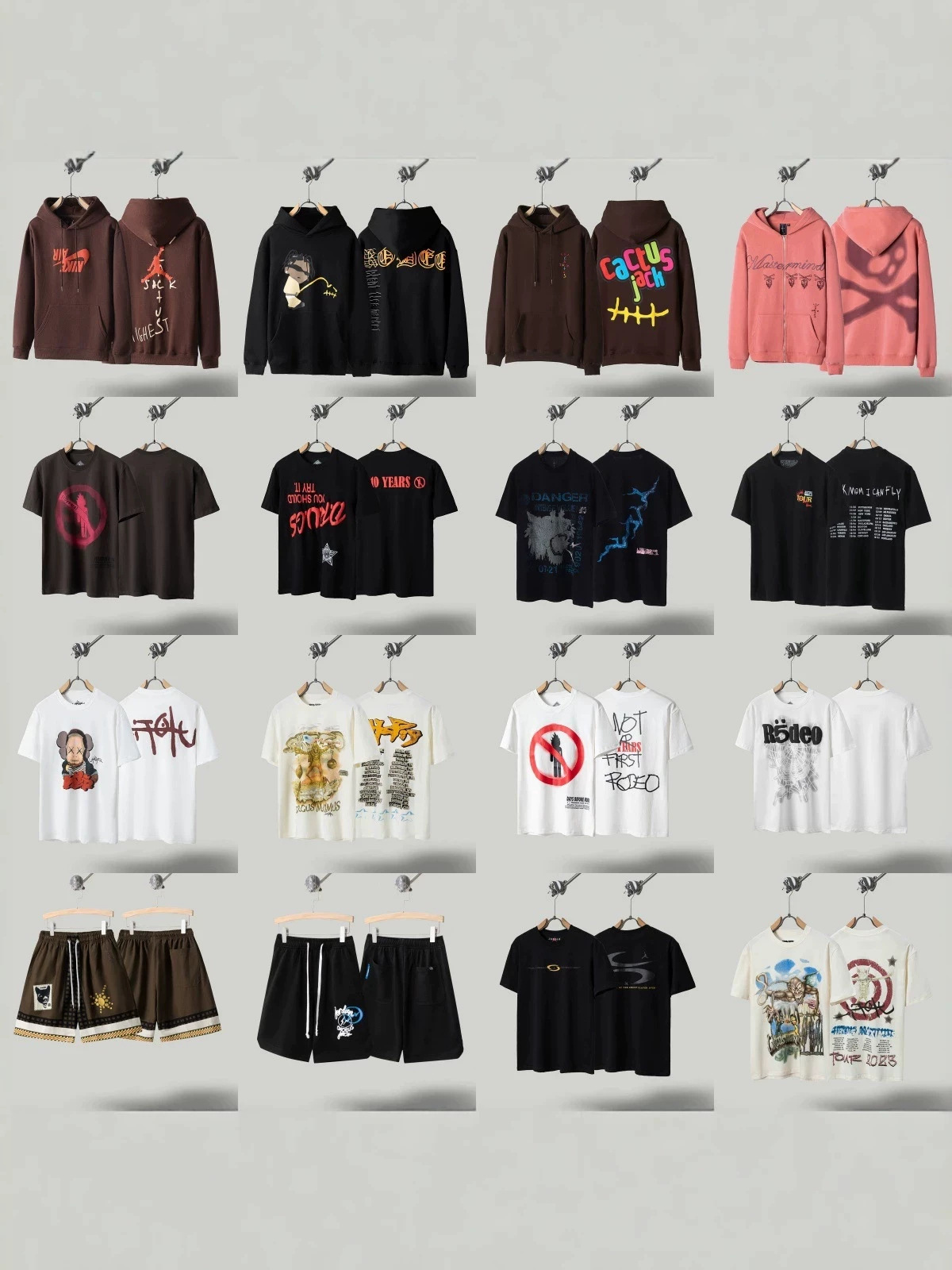 Travis Scott Hip-Hop Rap Üslubunda Kişi və Qadın Futbolkası