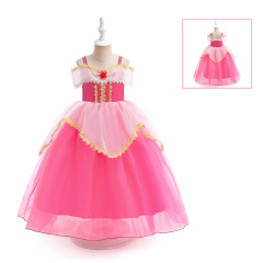 Santa costume dress for girls, princess costume ballgown for children, Sleeping Beauty Aurora princess net dress