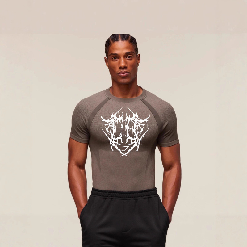 American New Short-Sleeved Gymshark Shark Fitness Clothing Men's T-Shirt Sports Fitness Quick-Drying Bodysuit