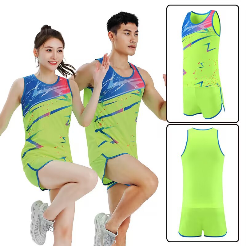 Ensemble de sport pour homme et femme, gilet et short de marathon, entraînement de vitesse, survêtement, compétition, sprint, course à pied_voghion.com