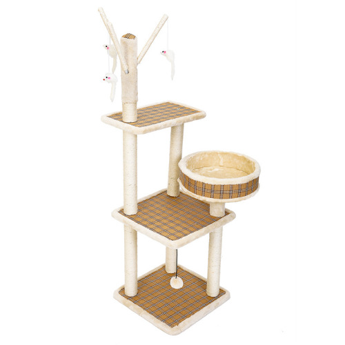 Huayuan pet cat climbing frame multi-layer sisal jumping platform with nest and grinding claw, summer cool and wear-resistant toy