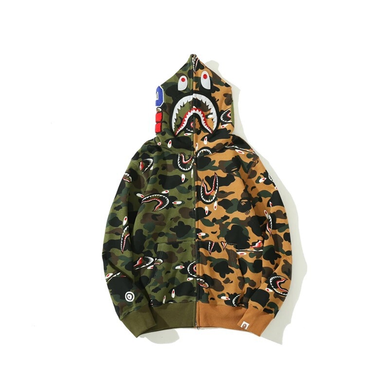 2024 Cross-border Foreign Trade Couples Zipper Sweatshirt Shark Camouflage 3D Printed Hat with Zipper Loose Sweatshirt 2024 Cross-border Foreign Trade Couples Zipper Sweatshirt Shark Camouflage 3D Printed Hat with Zipper Loose Sweatshirt