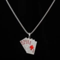 Full rhinestone heart straight + 3.0*70cm pearl chain