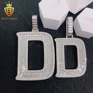 INS Hot Selling 925 Silver Mosan Letter Pendant Customized