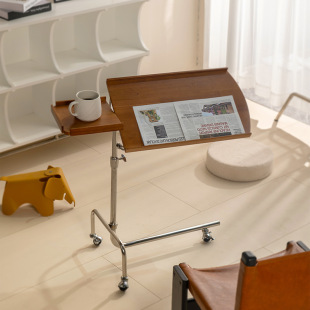 Light Luxury and High-End Solid Wood Music Stand, Removable Side Table, Home Bedside Table, Living Room Small Liftable Desk