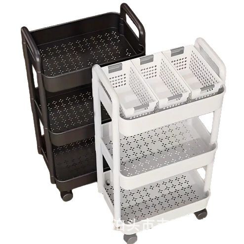 Small Cart Storage Rack Kitchen Floor Standing Bedroom Multi-layer Snack Mobile Bathroom Toilet Storage Rack