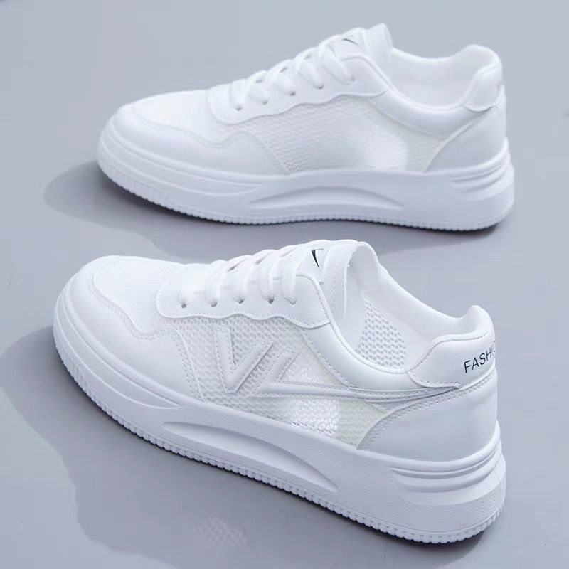 2026 verano nuevos zapatos blancos zapatos de mujer transpirables zapatos de malla única zapatos de skate delgados zapatos de primavera y otoño zapatos de red
