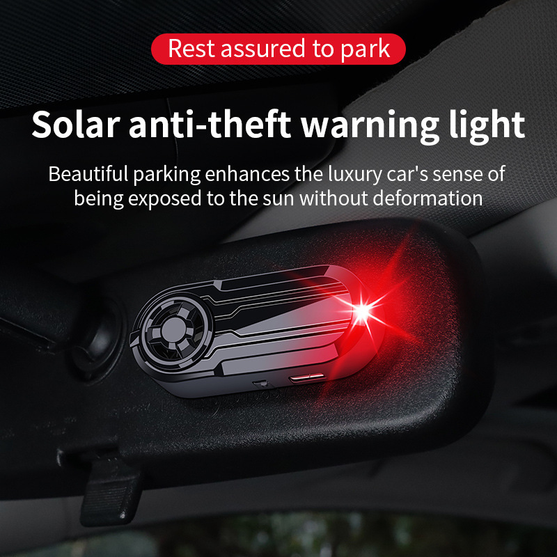 lámpara de advertencia de automóvil lámpara de inducción de respiración de automóvil aroma alarma analógica antirrobo lámpara de indicador solar montada en automóvil