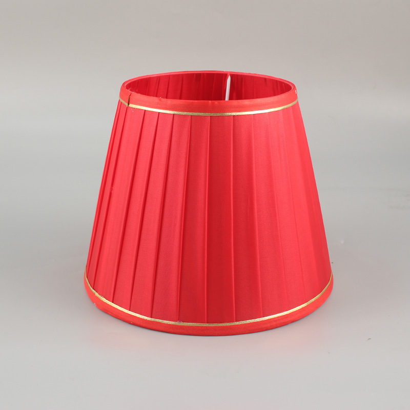 Tela transfronteriza plegable pantalla lámpara de mesa lámpara de pie lámpara de hotel sala de estar dormitorio borde dorado pantalla de tela al por mayor