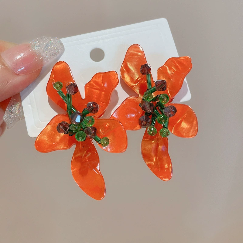 Серьги (Баою) Цветочная отделка, варианты из золота и серебра, оптового качества