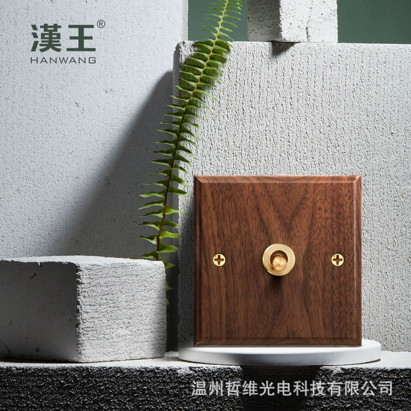 Ретро массивная древесина черного ореха переключатель розетки типа 86