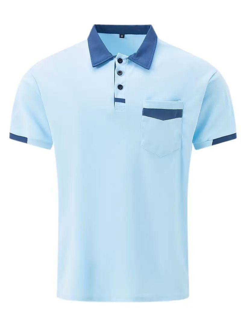 Wholesale Men's Simple Style Color Block Short Sleeve Patchwork Men's Tops display picture 8