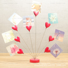 厂家创意礼品清新简洁爱心多头相片夹 居家便签夹 时尚特色便笺夹