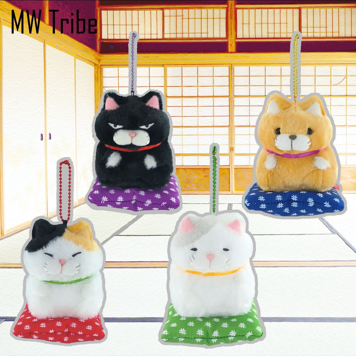 AMUSE日货正座圆猫黑豆猫咪玩偶AMUFUN毛绒挂件小猫挂饰猫饰品