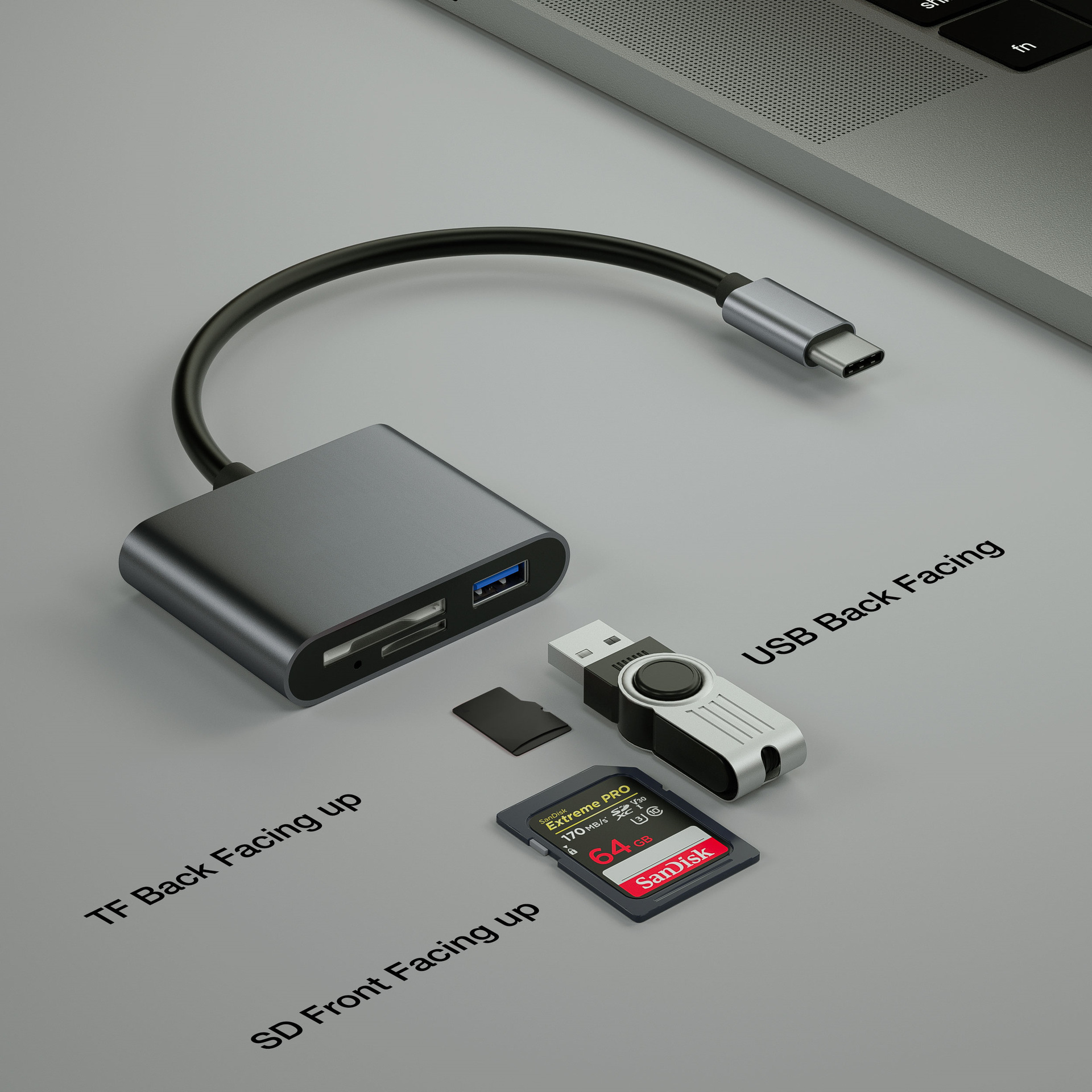 TYPE C card reader USB C TO USB + SD/MICRO SD CARD READER OTG card reader