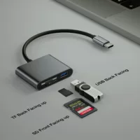 Картридер Type C USB-C на USB + SD / Micro SD Card Reader OTG Card Reader