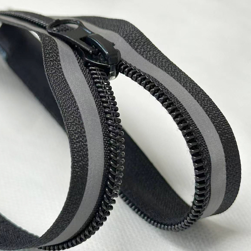 No.5 ナイロンダブルオープンジッパー ダブルオープン反射ストリップジッパー 保護服 労働保護コート 作業服 ジッパー ジャケット|undefined