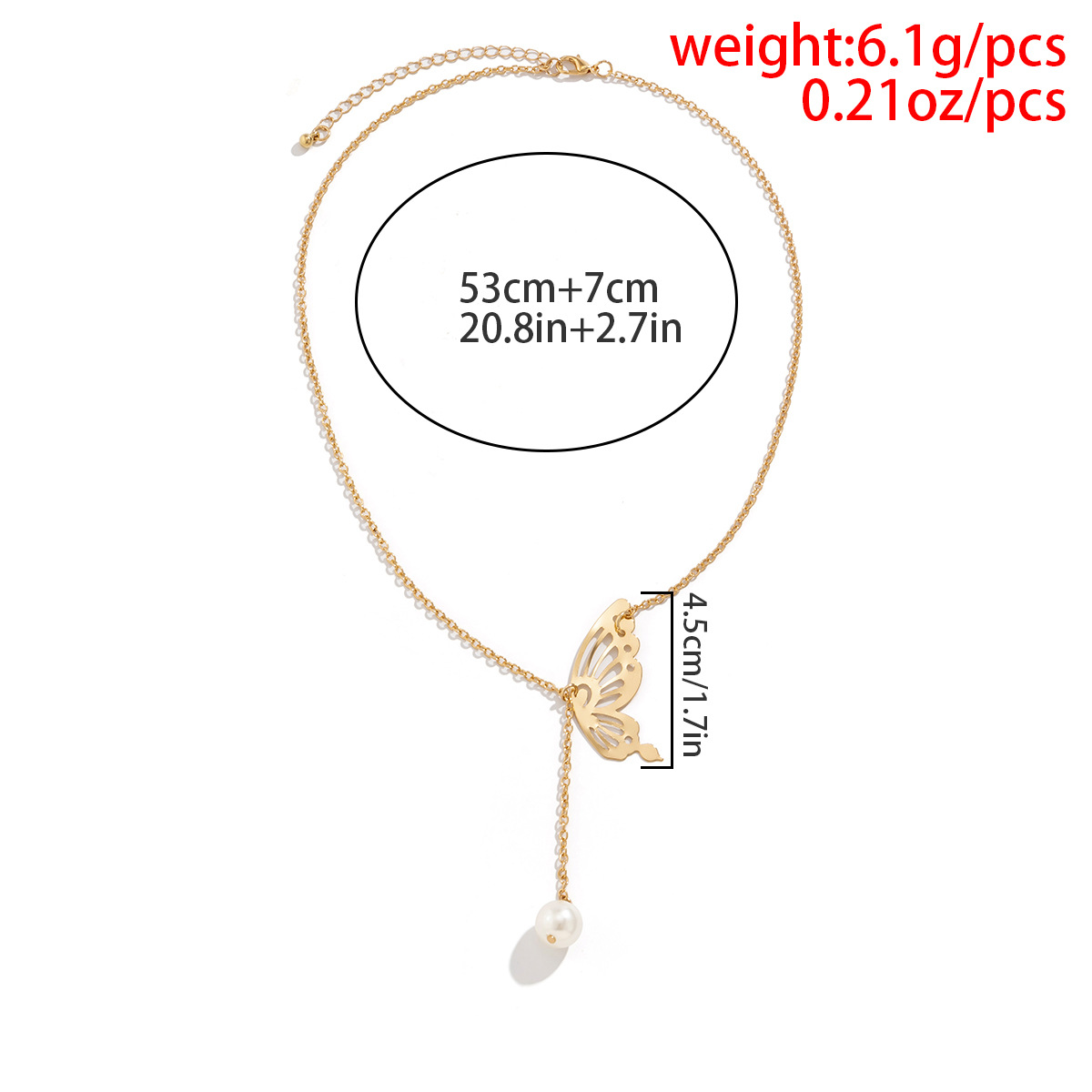 Simple Style Butterfly Alloy Plating Hollow Out Pearl Necklace
