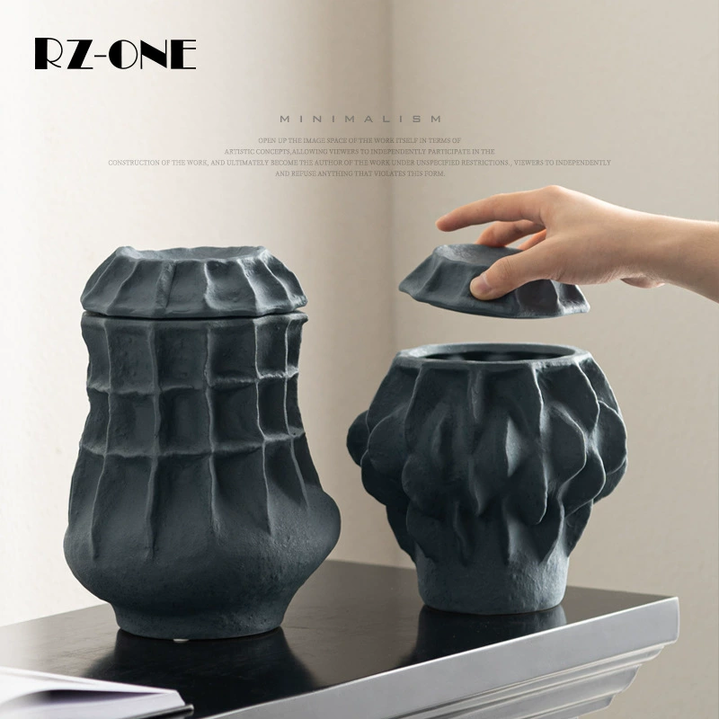 Керамическая банка для чая в стиле ваби-саби, винтажная, ностальгическая, с эффектом состаривания, декоративная, нишевое искусство, для дома и отеля