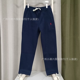 Foreign Trade Supply Rl War Horse Pure Cotton Fleece Embroidered Sweatpants Men's Drawstring Jogger Straight-Leg Sports Pants Casual Pants