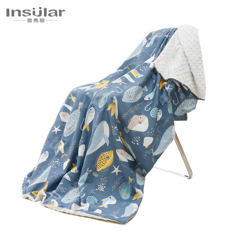 Beanie blanket cotton cartoon baby blanket children's comfort beanie blanket stroller blanket baby blanket