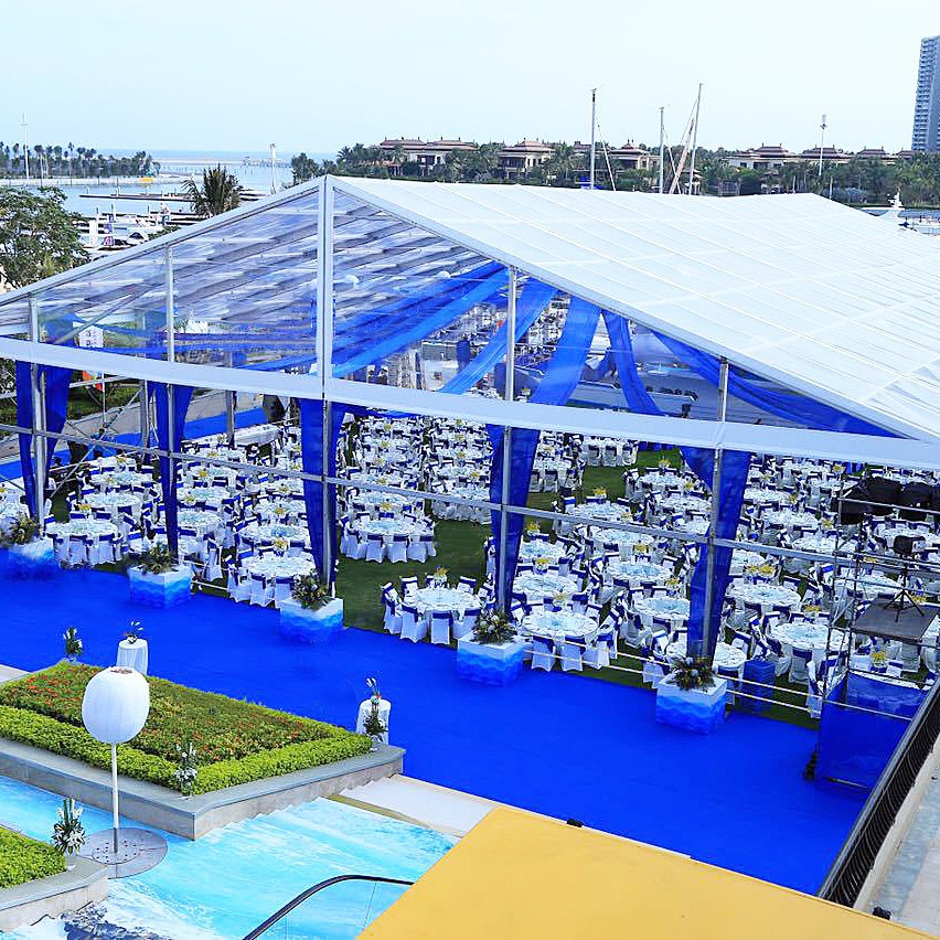 Fábrica personalizada tienda de aleación de aluminio almacén de almacenamiento exposición evento boda grande al aire libre tienda de estilo europeo