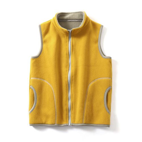 Children's polar fleece vests for autumn and winter, warm and thickened vests for boys and girls, wholesale middle-aged and older children's outer zipper shirts