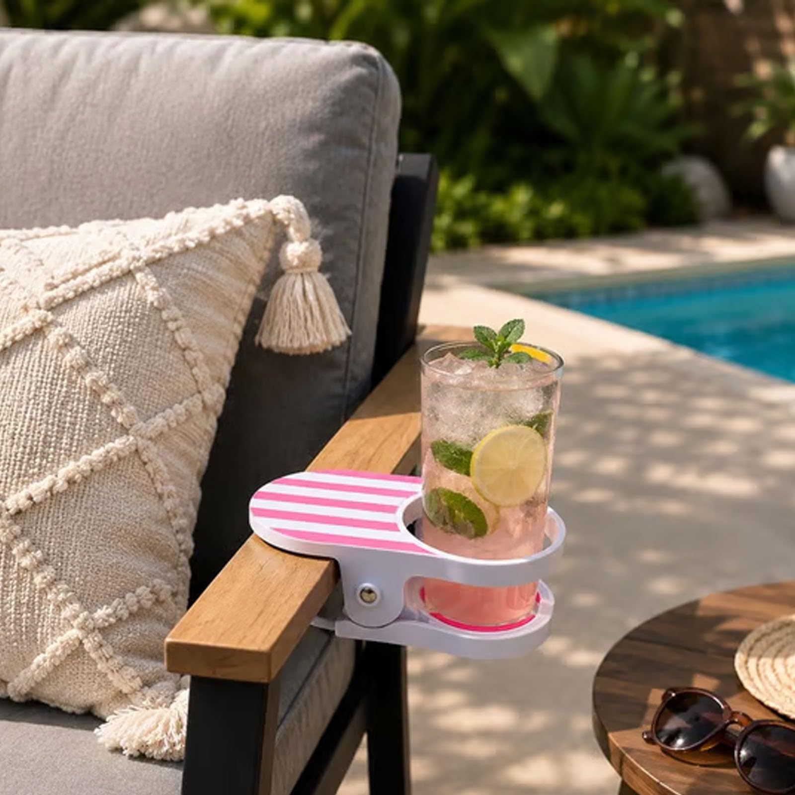 Multifunctional Sofa Arm Tray, Floating Cup Holder & Drink Coaster