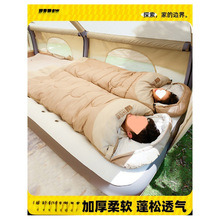 睡袋户外成人儿童隔脏加厚防寒冬季露营野营单双人被子拼接