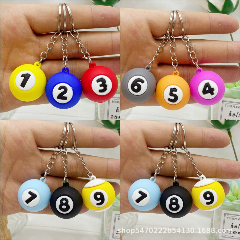 Cross-Border Popular Billiard Keychain Pendant, Archaeological Blind Box, Couple's Bag Pendant, Desktop Ornament, Promotional Small Gifts