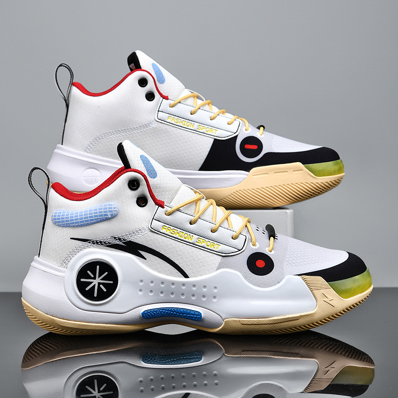 Zapatos de baloncesto anti-deslizante juveniles de moda nacional, fricción sonora de amortiguación de los zapatos de baloncesto casuales de pareja