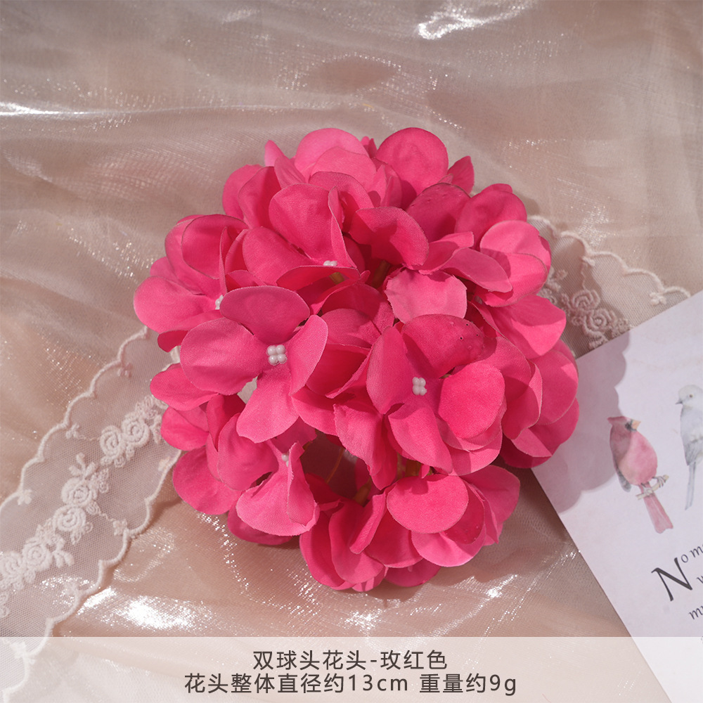 YG-더블 볼 헤드 꽃 헤드-로즈 레드