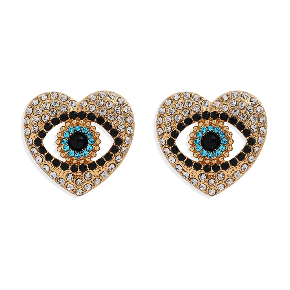 Fashion Heart-shaped Demon Eye Earrings display picture 4