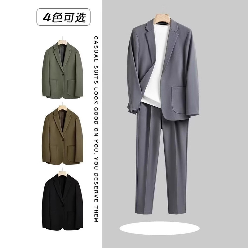 Casual Suit suit Men's Korean Style Slim-fit Jacket Groom Wedding Dress Business Professional Formal Suit Men's Small Suit