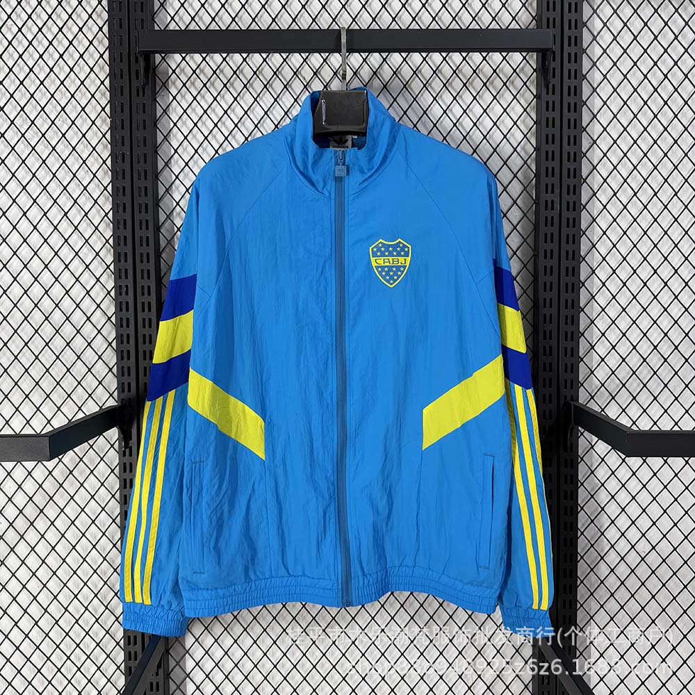 Boca Juniors blue training jacket casual long-sleeve football jacket warm-up spring and autumn